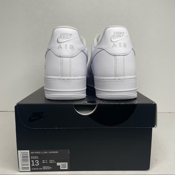 Nike Air Force 1 X Supreme “White Box Logo” NEW 2021 - Picture 4 of 4